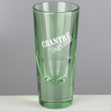 1 (von 2) Chantré Chantre Weinbrand Happy Hour Glas grün 13,6 cm geeicht 2cl