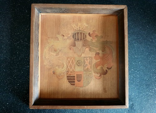Vintage holz intarsienbild - vintage,