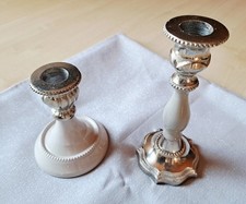 2er Set Kerzenständer grau