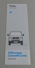 Preisliste / Prospekt VW T3