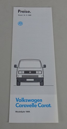 Preisliste prospekt vw - /,