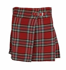 Damen Mini-Kilt Rock Karo kariert Tartan Minirock rot grün blau schwarz weiß