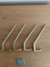 4  Gaderobenhaken - Wandhaken - Kleiderhaken - Mantelhaken Gold Farben  - Metall