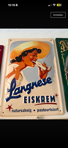 Langnese blechschild aus blech - blechschild,