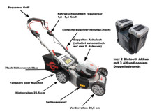 Cramer 82LM51SX Akku Rasenmäher 51 cm Radantrieb 2 X  Akkus 80V  3Ah Mulchmäher