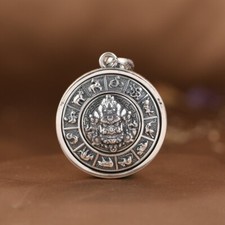 F05 Anhänger Jambhala Gott des Reichtums 12 Tierkreiszeichen 925 Silber