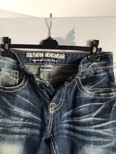 Herren Jeans Southern Menswear Gr. 32/34 blau geknöpft 