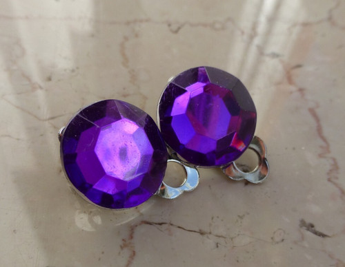 Ohrclips strass lila crocus - ohrclips,