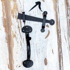 Torbeschlag,Dänischer Torriegel,Stalltüren | Eisen, schwarz  | H 21,5 x B 5,5 cm