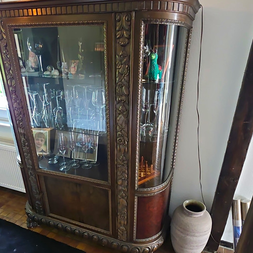 Vitrine holz glas braun - vitrine,