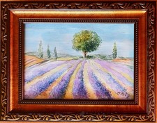 Lavendelfeld Bild Aquarell neu