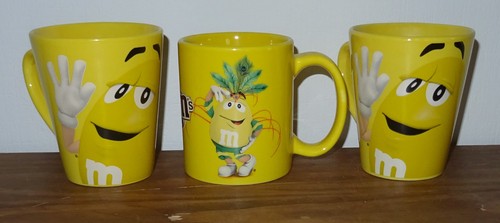 3 große gelbe tassen - m&m`s,
