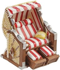 Strandkorb rot-Weiss 7 cm