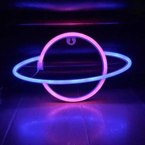 Neon led schild planet nacht - neon,