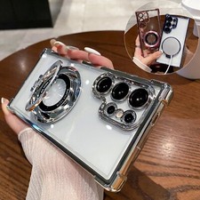 Magnet Hülle für Samsung Galaxy S24 S25 FE S25 Ultra Handy Schutz Case + 9H Glas