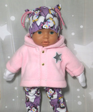 6tlg Winter Kombi Schuhe Jacke Hose Mütze Puppenkleidung Re born Baby 43cm-45 cm