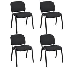 Besucherstuhl Konferenzstuhl Stapelstuhl Bürostuhl 4er Set schwarz EIGENTLICH 