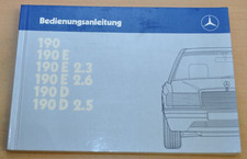 Mercedes Benz W201 190 E D Motor 102 103 601 Karosserie Betriebsanleitung 1987