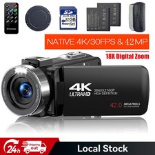 Videokamera 4K 30FPS Camcorder UHD 42MP Webcam Kamera  LED mit 18X Digitalzoom