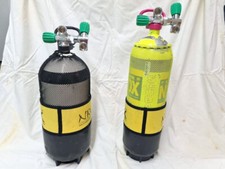 Nitrox Stahlflaschen 1x12 Liter kurz + 1x10 Liter lang