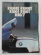 Motorrad Prospekt BMW R 100 RS, R 100 RT, R 100 S, R 100 T, R 80/7 von 1979