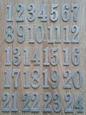 Adventskalender Zahlen Set 1-24 aus moosgummi.Glitzer Silber,Weihnachten basteln