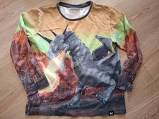 Molo Designer Langarm Shirt Gr. 122 Drache Vor und Rückseite Druck Baumwolle
