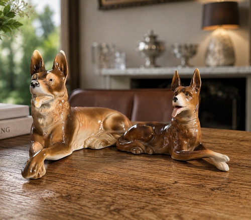Vintage keramik hunde figuren - keramik,