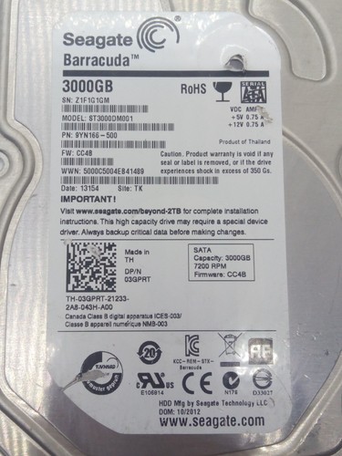 Seagate st3000dm001 hdd sata - st3000dm001,