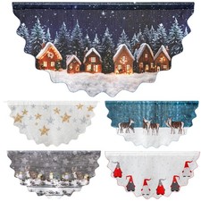 Weihnachtsgardine Deko Scheibengardine Weihnachten bedruckt Fensterdeko Typ927