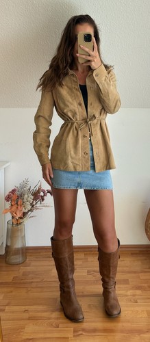 Vintage suede leather jacket - suede,