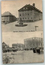13488980 - 7710 Donaueschingen Sparkasse Rathaus  vor und nach Brand 1909