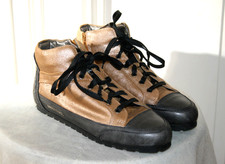 CANDICE COOPER  Schuhe grau goldfarben Leder kaum getragen  in Gr.  38