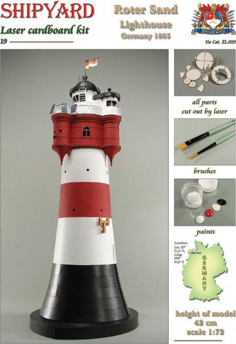 Kartonmodell leuchtturm roter - leuchtturm,