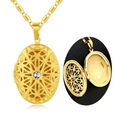 Damen 2 Foto Medaillon Gold