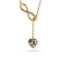 KUVARS | Halskette "Infinity Love" 925 Silber Herz Kette mit Unendlichkeit Gold
