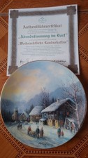 Wandteller / Sammelteller,  "Abendstimmung im Dorf"   Tirschenreuth Porzellan