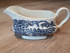 Sauciere Saucengefäß "The Hunter by Myott" weiß/ blau Keramik   Made in England