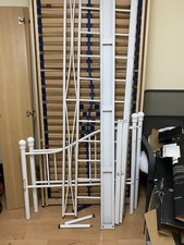 Kinderbett Holzbett Einzelbett Bett Lattenrost Rausfallschutz 160 x 80 cm Weiß