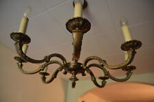 Sehr alter großer 8 Fl. Kronleuchter Deckenlampe Lüster Goldbronze schöne Patina