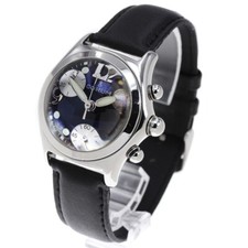 CORUM Bubble Date Chronograph Quarz Armbanduhr 36mm SS Schwarz 196.250.20 Auth