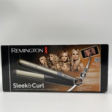 Remington Glätteisen Sleek & Curl Turmalin-Keramikbeschichtung LCD-Display, 150-