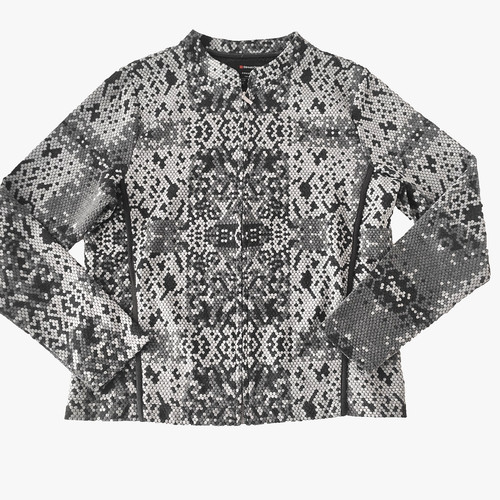 Grau schwarz gemusterte damen - schwarz,