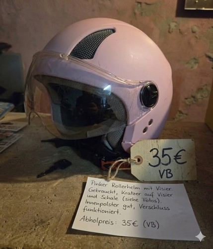 Pinker mofa helm - mofa, (roller)