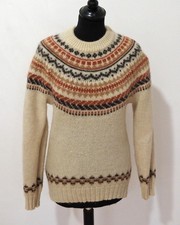 Viking Island Norweger Strick Pullover Grösse XS Damen Schurwolle S409