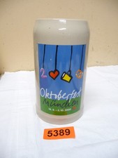5389.      Alter Steingut Bierkrug  Deko Krug  Oktoberfest  München Bierkrug 1 L