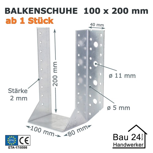 Balkenschuhe 100x200mm mit eta - balkenschuhe,
