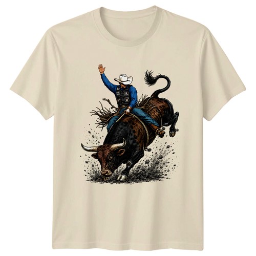 Bull riding shirt cowboy - bull,