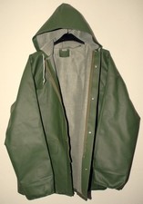 TOP PVC Glänzenden Regenjacke  + Kapuze Regenmantel Regen Mantel Jacke 54 / L-XL