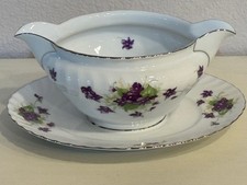 Vintage gravy boat attached - vintage,